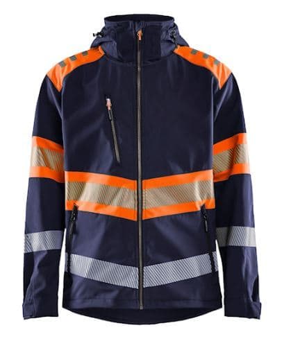 BLAKLAEDER - Hivis softshell jacket class 1 Marinblau/Orange L