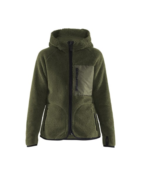 BLAKLAEDER - Ladies Pile hoodie Autumn green XS