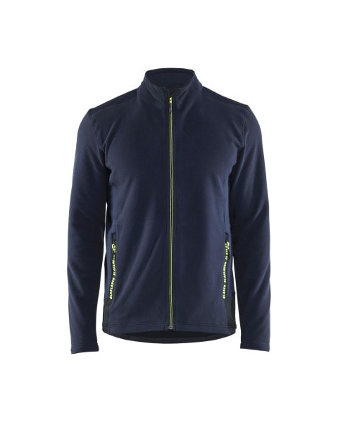 BLAKLAEDER - Micro fleece jacket DK Navy/ Hv Yellow XXXL