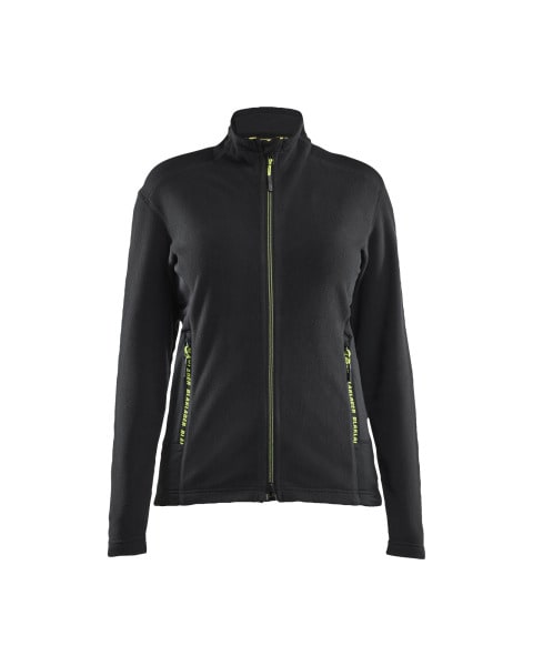 BLAKLAEDER - Micro fleece jacket Women Schwarz/Gelb L