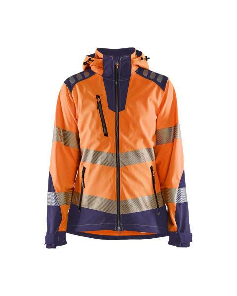 BLAKLAEDER - Hivis softshell  jacket Women Orange/Marineblau XS