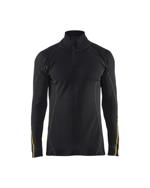 BLAKLAEDER - Flammschutz Unterhemd Half-Zip, 78% Merinowolle Schwarz L