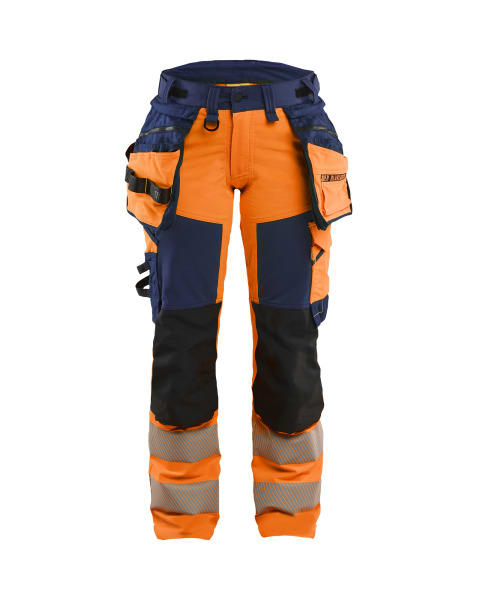 BLAKLAEDER - Damenhose High Vis 4-Wege-Stretch High Vis Orange/Marineblau C34