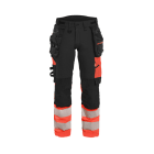 BLAKLAEDER - Damenhose High Vis 4-Wege-Stretch Schwarz/High Vis Rot D25
