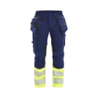 BLAKLAEDER - Damen High Vis Hose Stretch Marineblau/ High Vis Gelb C38