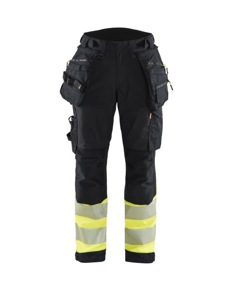 BLAKLAEDER - Damen High Vis Arbeitshose Softshell Schwarz/Gelb C34