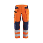 BLAKLAEDER - Damen High Vis Arbeitshose mit Stretch High Vis Orange/Marineblau C50