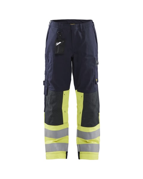 BLAKLAEDER - Damen Multinorm Arbeitshose Marineblau/ High Vis Gelb C40
