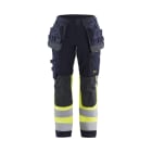 BLAKLAEDER - Damen Multinorm Arbeitshose Inhärent mit Stretch Marineblau/ High Vis Gelb D25