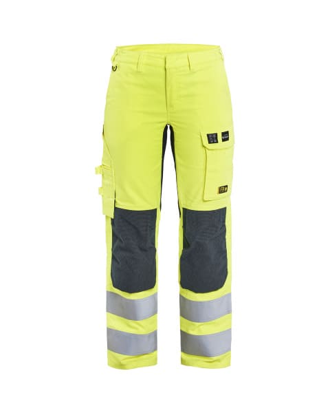 BLAKLAEDER - Damen Multinorm Arbeitshose Inhärent mit Stretch High Vis Gelb/Marineblau D22