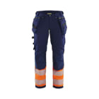 BLAKLAEDER - Damen High Vis Arbeitshose 4-Wege-Stretch Marineblau/Orange D20