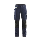 BLAKLAEDER - Damen Service Arbeitshose mit Stretch Dunkel Marineblau/High Vis Gelb D22