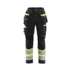 BLAKLAEDER - Damen High Vis Arbeitshose mit Stretch Schwarz/Gelb C48