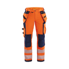 BLAKLAEDER - Damen High Vis Arbeitshose 4-Wege-Stretch High Vis Orange/Marineblau C44