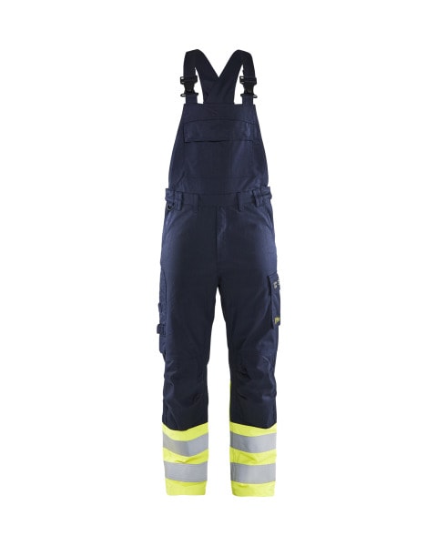 BLAKLAEDER - Latzhose Inhärent Stahl Marineblau/ High Vis Gelb C56