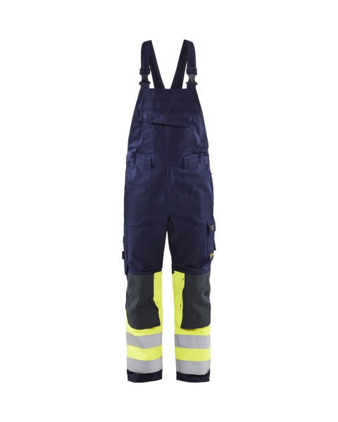 BLAKLAEDER - Multinorm Latzhose Klasse 1 Marineblau/ High Vis Gelb C48