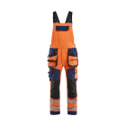 BLAKLAEDER - High Vis Latzhose 4-Wege-Stretch High Vis Orange/Marineblau C58