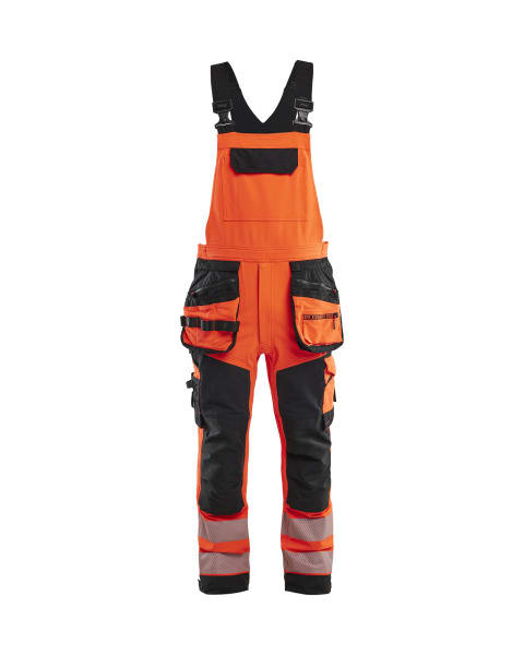 BLAKLAEDER - High Vis Latzhose 4-Wege-Stretch High Vis Rot/Schwarz D124