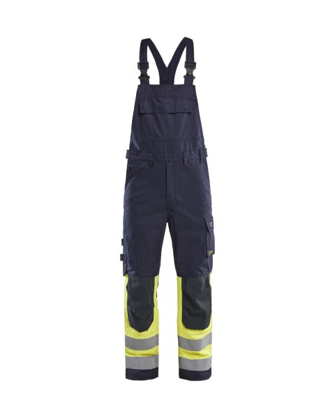 BLAKLAEDER - Multinorm Latzhose Inhärent Marineblau/ High Vis Gelb D100