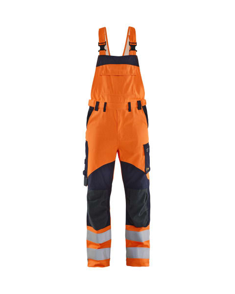 BLAKLAEDER - Multinorm Latzhose Inhärent High Vis Orange/Marineblau C62
