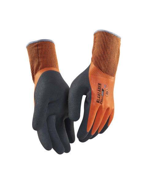 BLAKLAEDER - Arbeitshandschuh gefüttert und wasserabweisend, Latex überzogen High Vis Orange 10