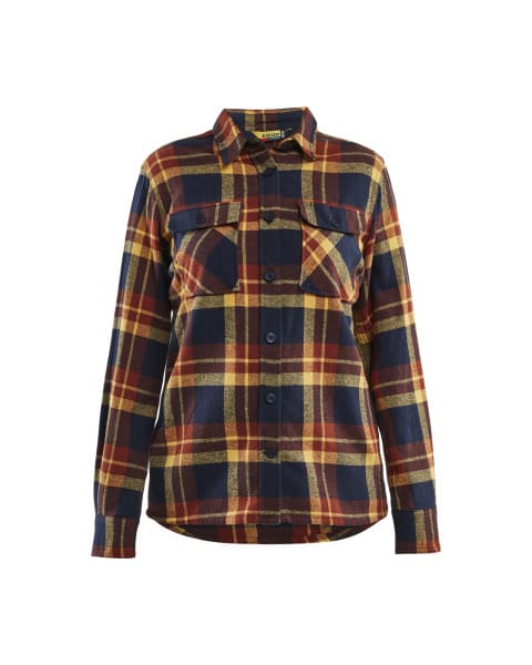 BLAKLAEDER - Flannel shirt Women Rostrot / Marineblau XXXL