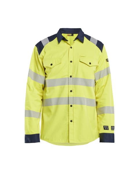 BLAKLAEDER - Multinorm Hemd High Vis Gelb/Marineblau S