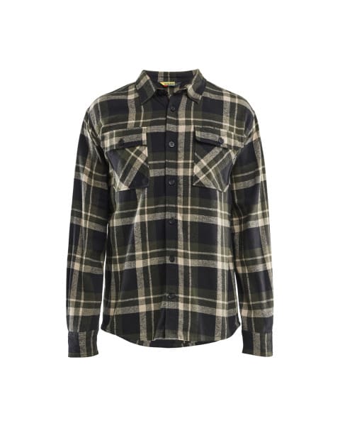 BLAKLAEDER - Flannel shirt Autumn Dk Green / Black M