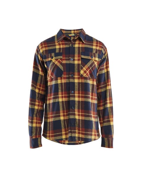 BLAKLAEDER - Flannel shirt Rostrot / Marineblau S