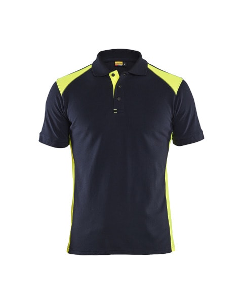 BLAKLAEDER - Polo-Shirt DK Navy/ Hv Yellow S