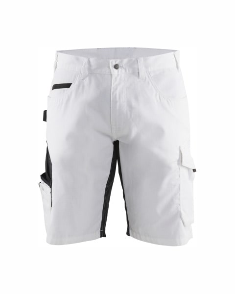 BLAKLAEDER - Maler Shorts mit Stretch Weiß/Dunkelgrau C64