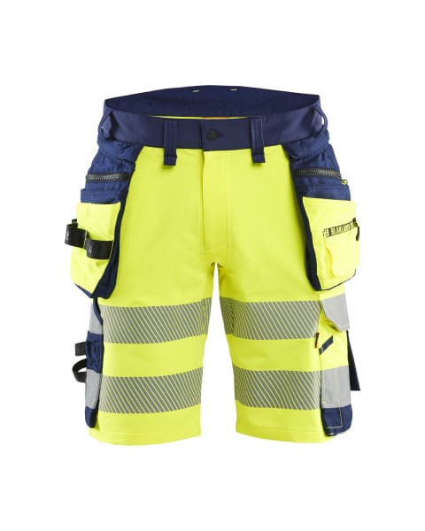 BLAKLAEDER - High Vis Shorts 4-Wege-Stretch High Vis Gelb/Marineblau C48
