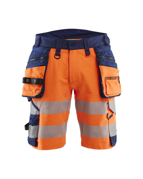 BLAKLAEDER - High Vis Shorts 4-Wege-Stretch High Vis Orange/Marineblau C50