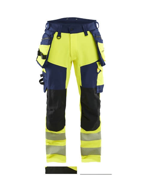 BLAKLAEDER - High Vis Hose 4-Wege-Stretch High Vis Gelb/Marineblau C54