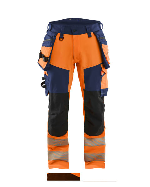 BLAKLAEDER - High Vis Hose 4-Wege-Stretch High Vis Orange/Marineblau C46