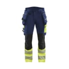 BLAKLAEDER - High Vis Hose 4-Wege-Stretch Marineblau/ High Vis Gelb C64