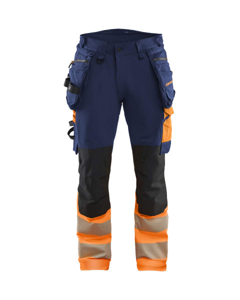 BLAKLAEDER - High Vis Hose 4-Wege-Stretch Marineblau/Orange D108