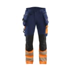 BLAKLAEDER - High Vis Hose 4-Wege-Stretch Marineblau/Orange C146