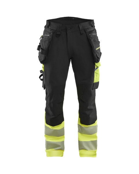BLAKLAEDER - High Vis Hose 4-Wege-Stretch Schwarz/Gelb D104