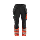 BLAKLAEDER - High Vis Hose 4-Wege-Stretch Schwarz/High Vis Rot C54