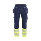 BLAKLAEDER - High Vis Hose Stretch Marineblau/ High Vis Gelb D108