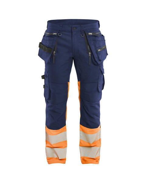 BLAKLAEDER - High Vis Hose Stretch Marineblau/Orange D100