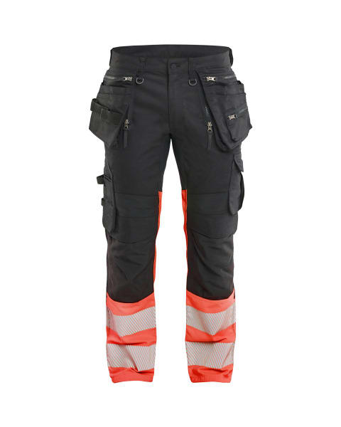 BLAKLAEDER - High Vis Hose Stretch Schwarz/High Vis Rot D84