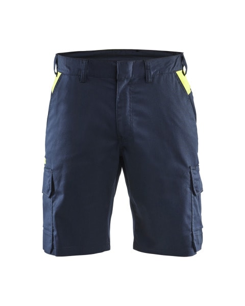 BLAKLAEDER - Industrie Shorts Stretch Dunkel Marineblau/High Vis Gelb C58