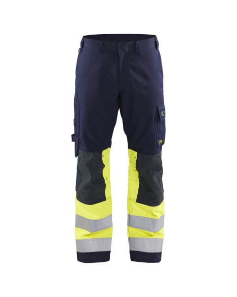BLAKLAEDER - Multinorm Arbeitshose Marineblau/ High Vis Gelb D100