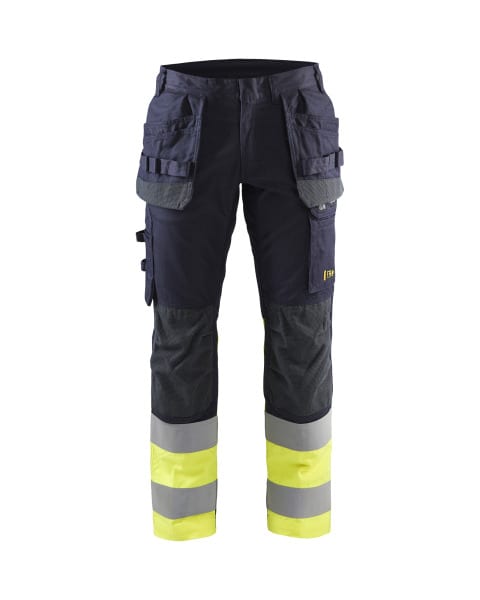 BLAKLAEDER - Multinorm Arbeitshose inhärent mit Stretch Marineblau/ High Vis Gelb C46