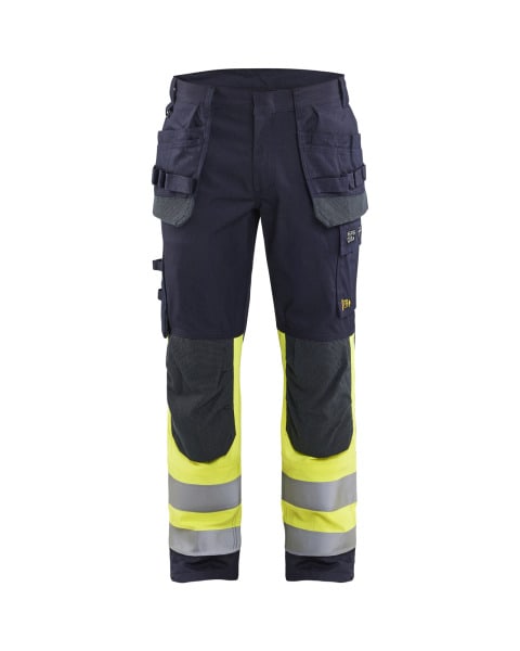 BLAKLAEDER - Multinorm Arbeitshose Inhärent Marineblau/ High Vis Gelb C64