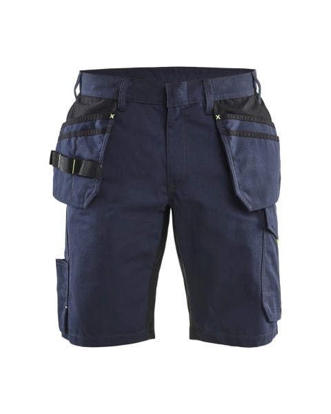 BLAKLAEDER - Service Shorts mit Nageltaschen Dunkel Marineblau/High Vis Gelb C46