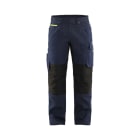 BLAKLAEDER - Service Arbeitshose mit Stretch Dunkel Marineblau/High Vis Gelb C150