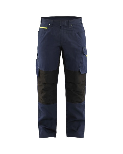 BLAKLAEDER - Service Arbeitshose mit Stretch Dunkel Marineblau/High Vis Gelb C46